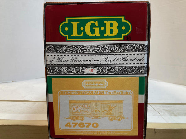 LGB 47670 Winchester Box Car — Factory Sealed / Brand New in Box