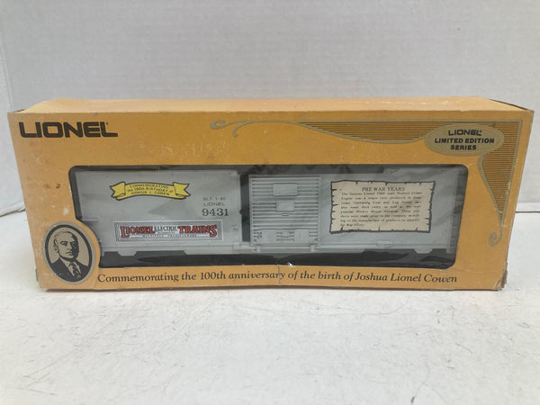 Lionel Joshua Lionel Cowen Boxcar "The Pre-War Years" 6-9431 w/Box Pre-Owned
