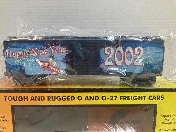 MTH Rail King 30-7490 2002 New Year’s Boxcar – O Gauge – Brand New