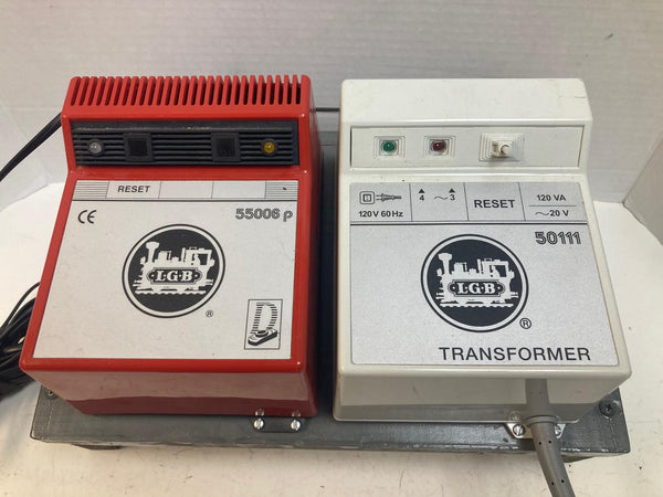 LGB 55016 Remote (Missing Wire) + LGB 55006P, 50111 Transformer, 55056, w/ Wooden Stand