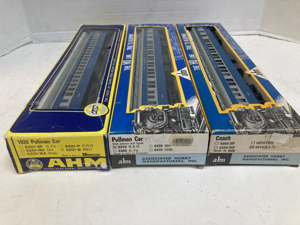 AHM HO B&O 3-Car Passenger Lot - (2) #3612 Coaches & Pullman Sleeper - Rivarossi