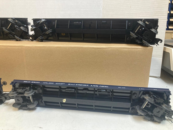 MTH Premier O Scale B&O Flatcars w/ Trailers (4) 7562 7568 9132 9920 Trailer Service
