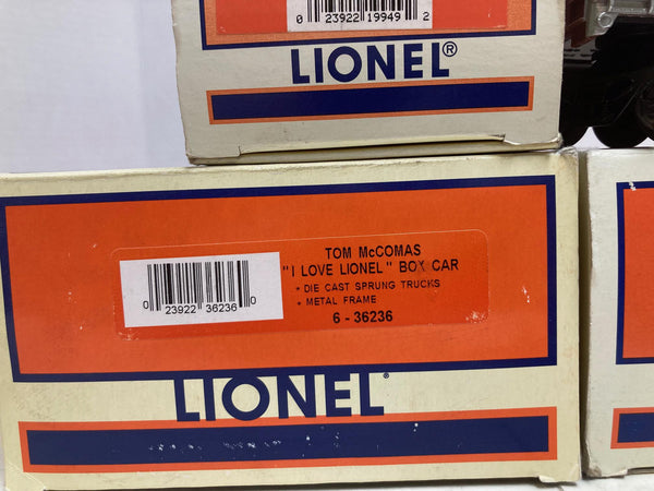 Lionel "I Love" Car Lot: Lionel 36236, NY 19949, NV 19926, RI 19971