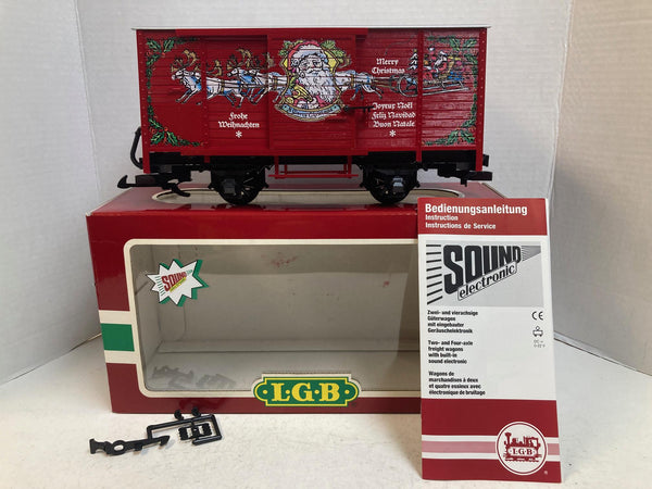 LGB 4335 S Christmas Sound Boxcar – G Scale – Plays Holiday Music