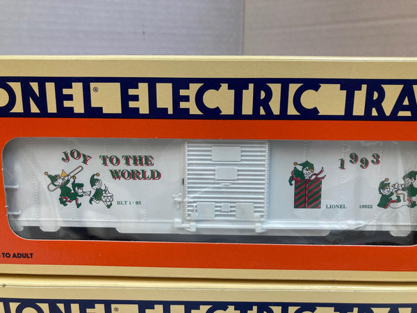 Lionel Christmas Boxcar Lot of 4 (1991–1994) – 6-19913, 6-19918, 6-19922, 6-19929 – O Gauge