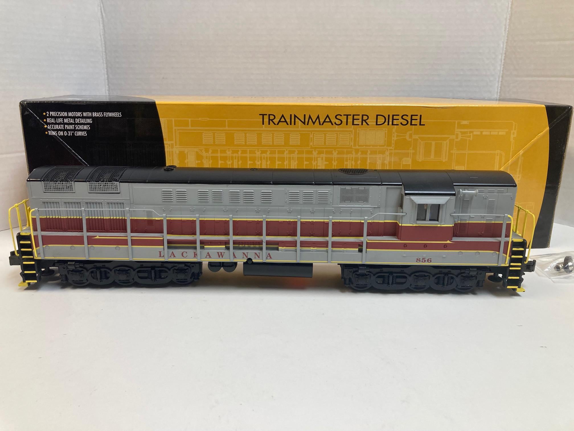 K-Line K2438‑0856CV “Lackawanna” Trainmaster #856 – O‑Gauge, Dual Motors, Brass Flywheels,