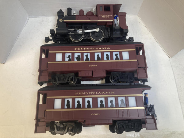 Lionel G Scale Pennsylvania Docksider 0-4-0T Steam Loco Set w/ Passenger Cars - Tested