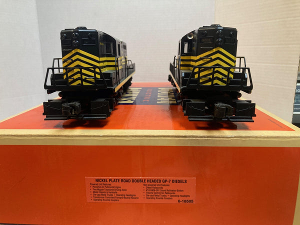 Lionel 6-18505 Nickel Plate Road Double Headed GP-7 Diesel Engines (Powered, Dummy)