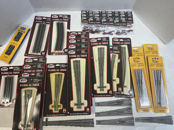 N Scale Code 55 Track Lot 41pc Atlas Micro Engineering PECO Turnouts Joiners