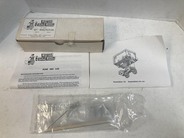 Western Scale Models M-1 O Scale Working Mine Ore Cars & Figures Kit - Unbuilt