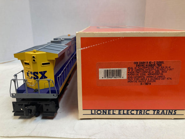 Lionel 6-18214 CSX Dash 8-40C Diesel #7500 - Conventional - O Gauge - Excellent