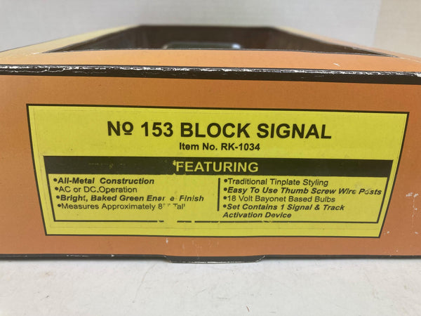 MTH RailKing RK-1034 / 30-1076 #153 Operating Block Signal – O Scale – New in Box (NIB)