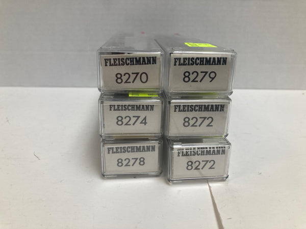 Fleishmann Flat Cars w/ Trucks N Scale (#8270, 8272, 8274, 8278, 8279)