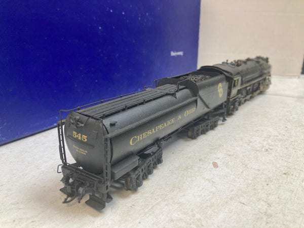 NJ International HO Brass C&O Chesapeake & Ohio J-2 4-8-2 Steam Loco #545 Weathered EX
