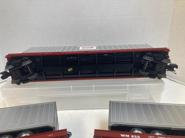 MTH Premier Western Maryland Flatcars w/ Old German Beer Trailers (3) O Scale