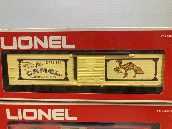 Lionel Tobacco Series Boxcar Lot of 3 - Camel, Raleigh, White Owl - #7701 #7706 #7707