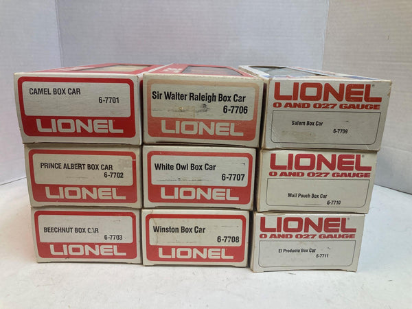 Lionel Tobacco/Cigar Series Boxcar Lot (9 Cars)