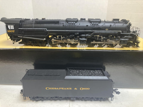 SUNSET MODELS 3RD RAIL O SCALE, BRASS C&O ALLEGHENY 2-6-6-6 #1607 STEAMER!!