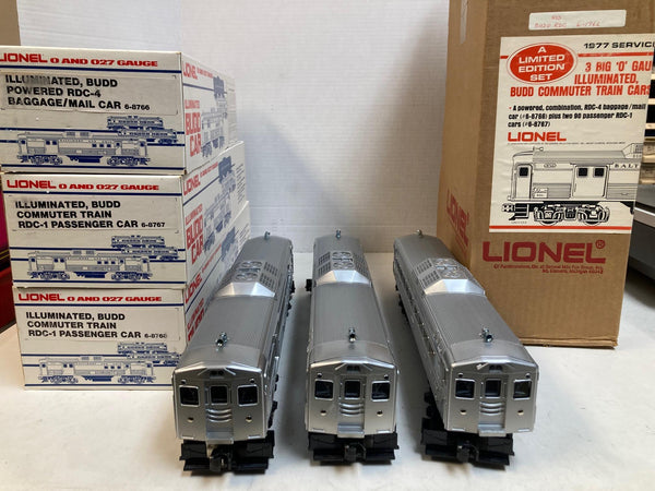 Lionel O Gauge Baltimore & Ohio B&O Budd RDC 3-Car Set 6-8766 6-8767 6-8768 BOXED