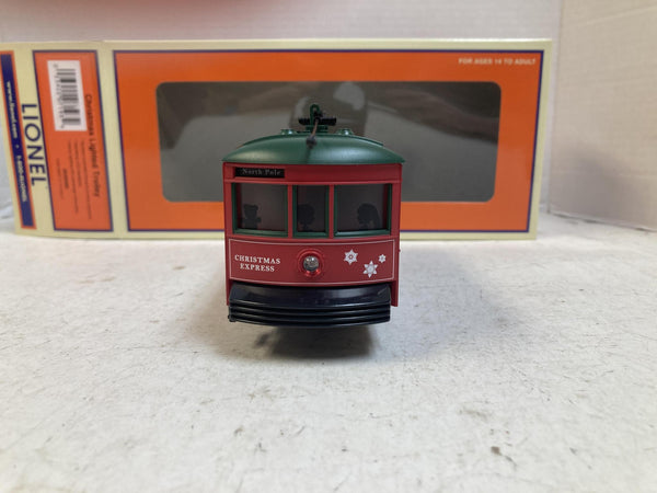 Lionel 2535060 O Gauge Christmas Lighted Trolley "Christmas Express" Like New