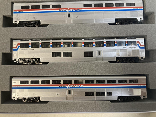 Kato N Scale Amtrak Passenger Train Set – F40PH #405 Locomotive & Superliner I Phase III 6-Car Set