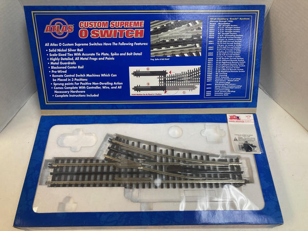 Atlas O 6071 Custom Supreme O54 RH Switch - Manual Ground Throw - Nickel Silver