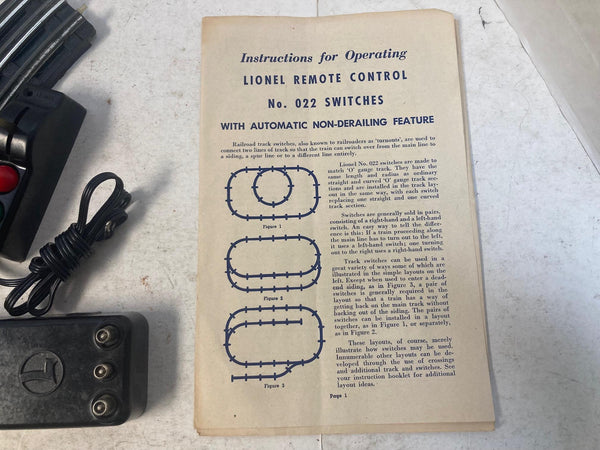 Vintage Lionel 022 Remote Control Switch Pair (Left & Right) – Fully Complete, Tested & Working