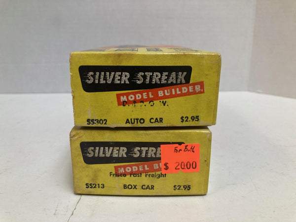 Silver Streak Vintage HO Assembled Kits: SS213 Frisco Box Car, SS302 D&RGW Auto Car