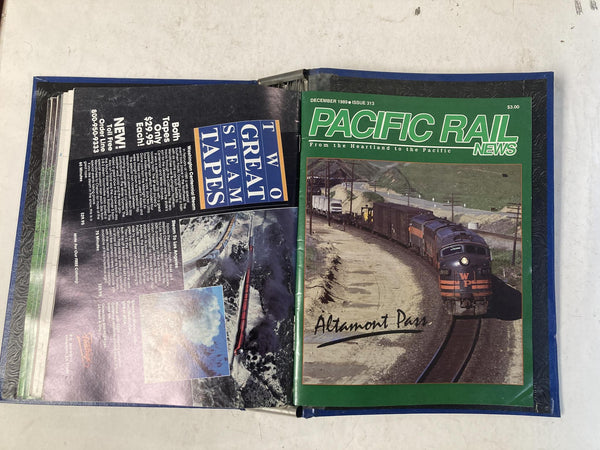 Pacific Rail News Magazine Complete 1989 Year Set in Custom Binder (12 Issues)