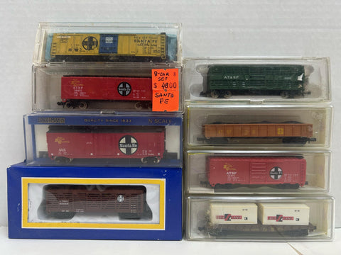 Santa Fe 8 Freight Car N Scale Pack Atlas/Life-like/Bachmann/model power