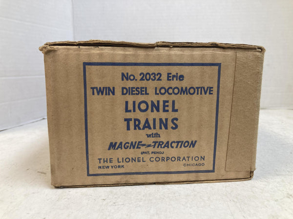Vintage Lionel Lines No. 2032 Erie Alco Twin Diesel Locomotives AA Set w/ Box