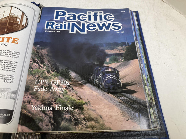 Pacific Rail News Magazine Complete 1986 Year Set in Custom Binder (12 Issues)