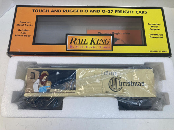 MTH RailKing 30-74257 Christmas Boxcar – 2005 Holiday O-Gauge – NIB