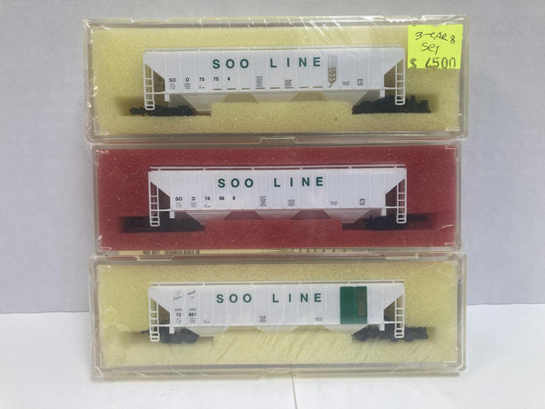 Precision Masters Soo Line 3 Bay Hopper Grain Car 3 Pack N Scale (1510)