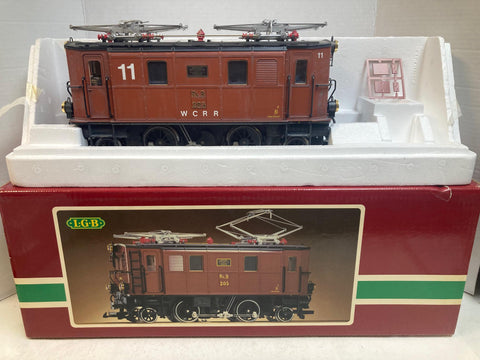 LGB 2045 “W.C.R.R” #205-11 — Custom Weathered RhB GE 2/4 Electric (Amazing Finish, Great Condition) w/ Conductor