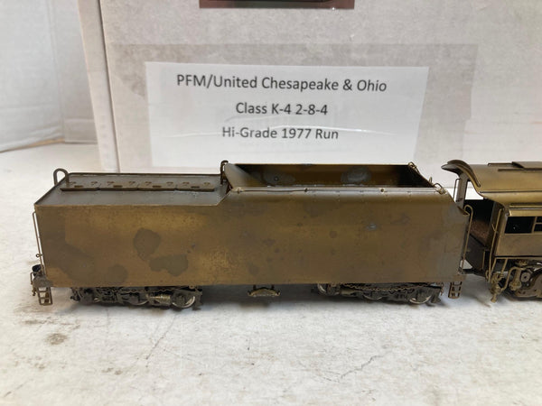 HO Brass PFM United C&O 2-8-4 K-4 Kanawha – 1977 Hi-Grade Run – Tested Runs Great