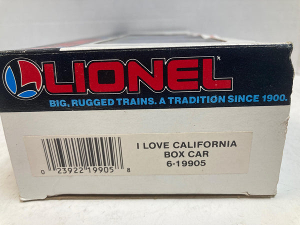 Lionel 6-19905 "I Love California" Box Car – O Gauge, New in Box (NIB)