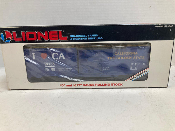 Lionel 6-19905 "I Love California" Box Car – O Gauge, New in Box (NIB)