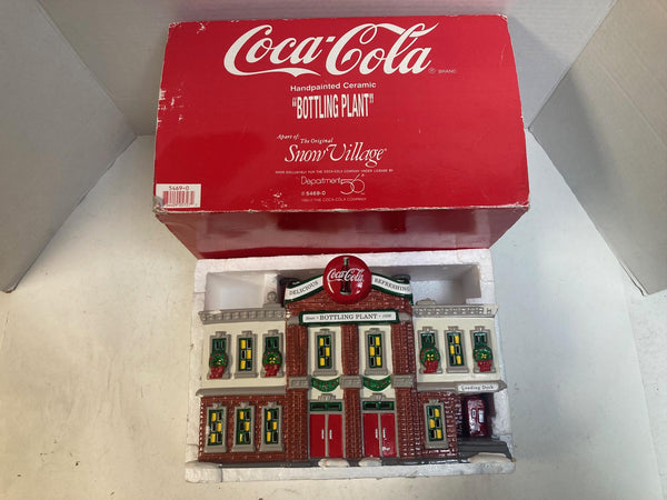 Department 56 Snow Village Coca-Cola Bottling Plant #5469-0 – Very Good Condition, Lighted Building w/ Box