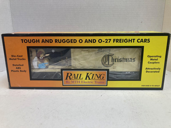 MTH RailKing 30-74257 Christmas Boxcar – 2005 Holiday O-Gauge – NIB