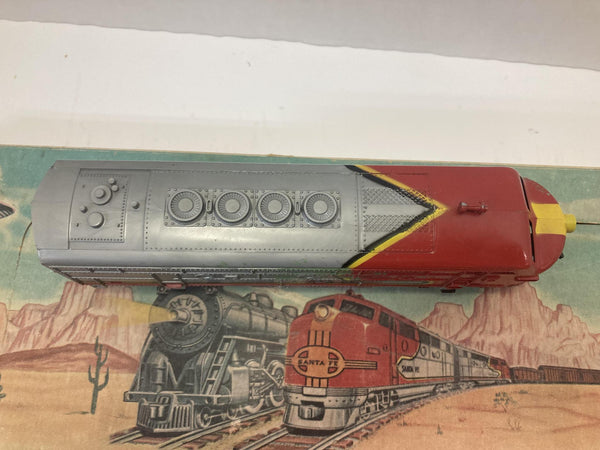 Marx HO Train Set VINTAGE IN ORIGINAL BOX. F3 Sante fe engine w/4 cars and caboose (63452)