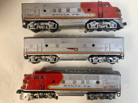 Lionel 2343 Sante Fe F3 ABA Diesel Locomotive Set "Runs Great!!"