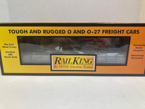 MTH Christmas Green Flat Car w/ LED Lights – Santa Sleigh & Reindeer 30-76940 – O Gauge Holiday Train