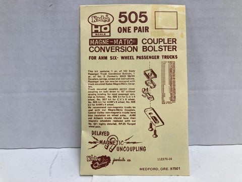 Kadee Magne-Matic Coupler Conversion Bolster HO (#505) For AHM Six-Wheel Passenger Trucks