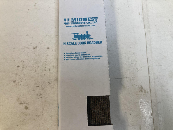 Midwest Products #3019 N Scale Cork Roadbed – Full Box (25pc per box, 36" Strips)