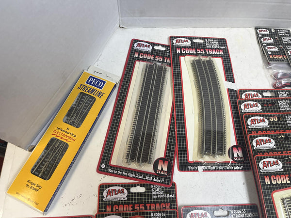 N Scale Code 55 Track Lot 41pc Atlas Micro Engineering PECO Turnouts Joiners