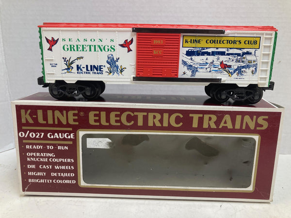 K-Line K90004 KCC Christmas Box Car – O/O-27 Gauge, Die-Cast Trucks - Very Good Condition