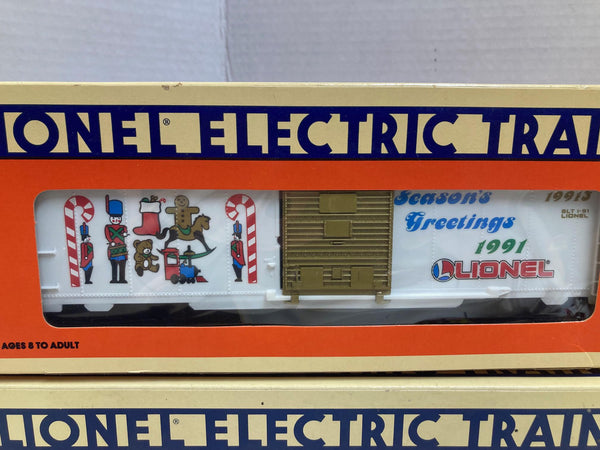 Lionel Christmas Boxcar Lot of 4 (1991–1994) – 6-19913, 6-19918, 6-19922, 6-19929 – O Gauge