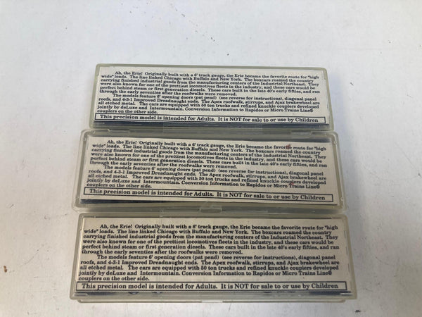 Deluxe Innovations 14050 N Scale Erie 40' AAR Boxcar - Lot of 3 - One Weathered