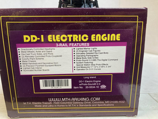 MTH Premier 20-5534-1E Long Island DD-1 Electric w/ Proto-Sound 2.0 & BCR Installed